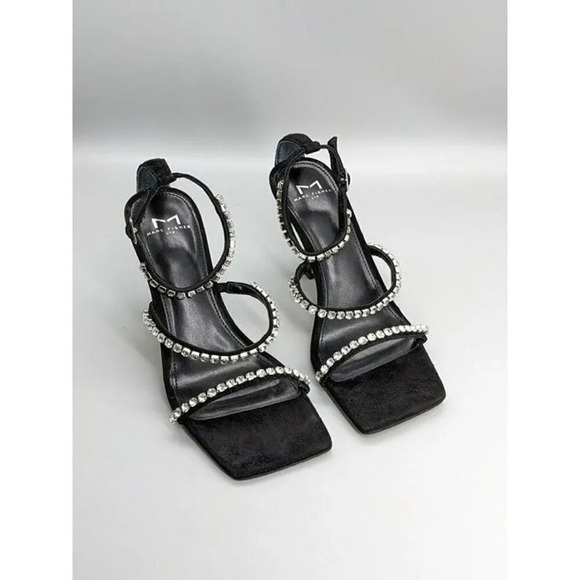 NIB Marc Fisher Dezzi Rhinestone Ankle Strap Sandal Black Size 6.5 M (MSRP $150) - Picture 3 of 7